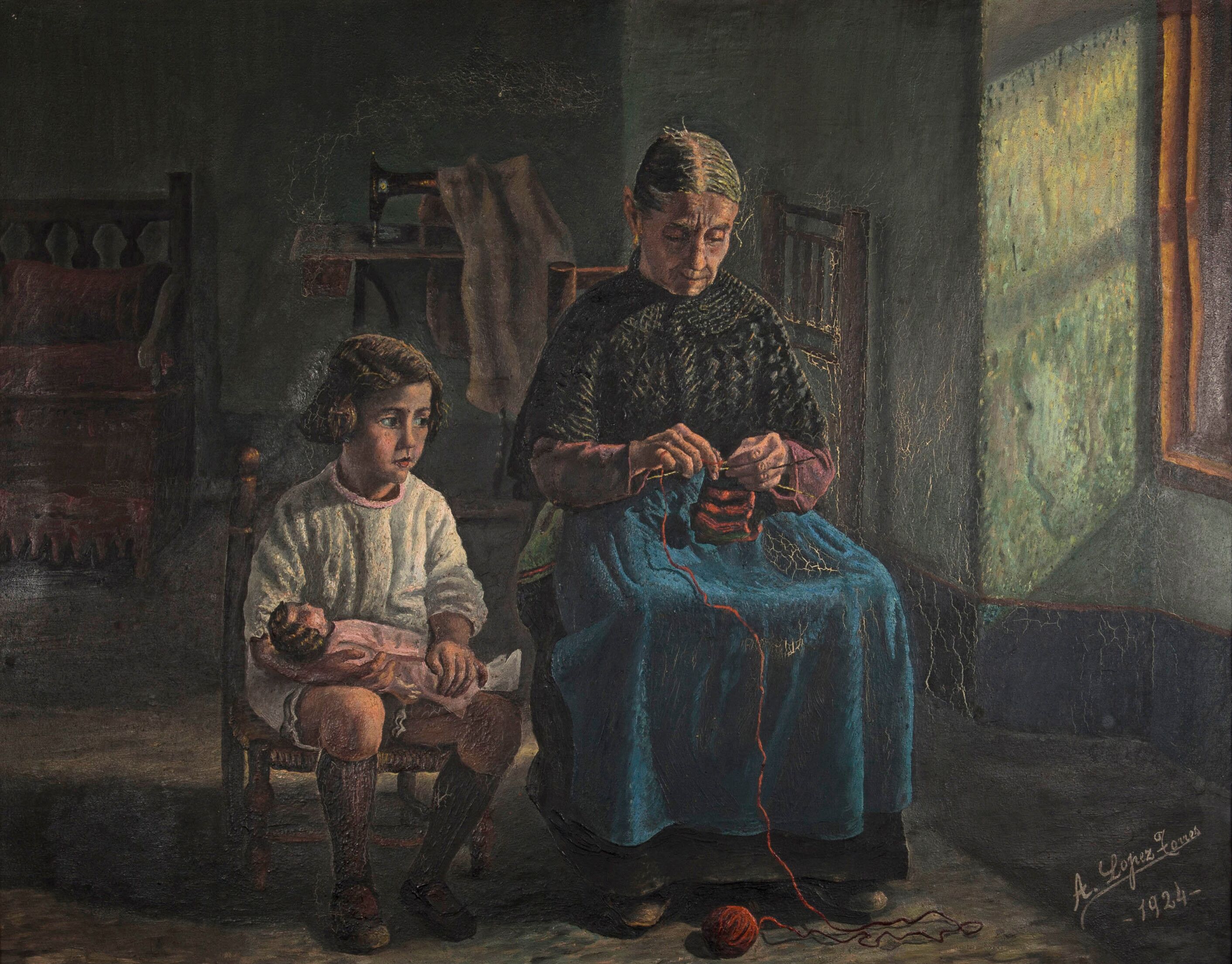 Grandmother alejandra knitting