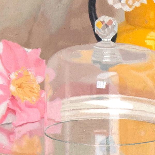 Still life with chiffon and silver tray - Detail